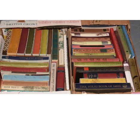 The Folio Society; Two boxes of books including Nelson and Emma, Larkrise, English Constable, The Folio Book of Days, The Fir