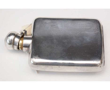 A silver hip flask, by James Deakin &amp; Sons, Sheffield 1918, 13cms high, 4.3oz. gross.