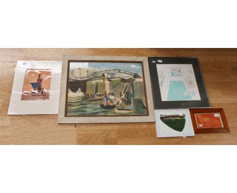 A collection of 20th Century prints to include: Lynton Lamb RDI, FRSA, FSIA (1907-1977),&nbsp;Grand Union Canal,&nbsp;lithogr