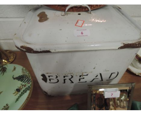 A vintage enamel bread bin 