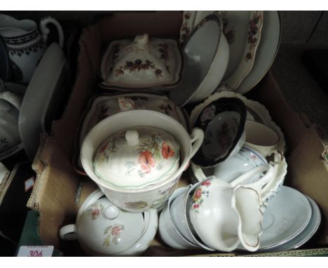 A box of ceramics and tableware                                                                                              