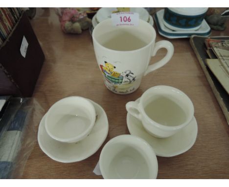 A selection of Noddy in Toytown and Sooty and sweep childs tableware