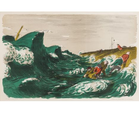 δ Edward Ardizzone (1900-1979)The WreckLithograph printed in colours, 1951, printed by The Banyard Press for the School Print