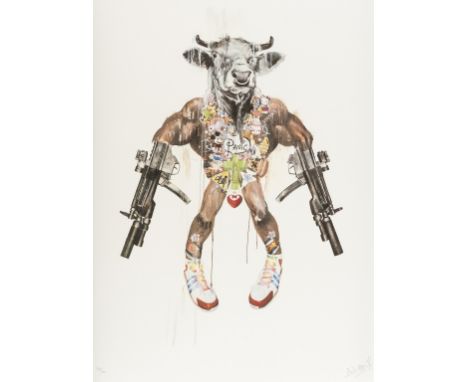 δ Antony Micallef (b.1975)Mythic Weapon - Improvised MinotaurLithograph printed in colours, 2007, signed and numbered from th