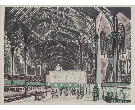 δ Edward Bawden (1903-1989)Liverpool Street StationThe rare lithograph printed in colours, circa 1960, on wove paper, sheet 2