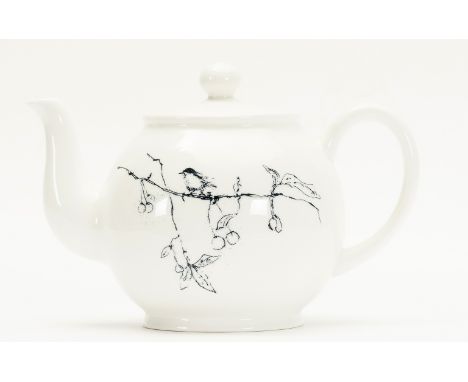 δ Tracey Emin (b.1963)Foundlings and Fledglings - Our Angels of this EarthTransfer screenprint on white china teapot, 2007, f