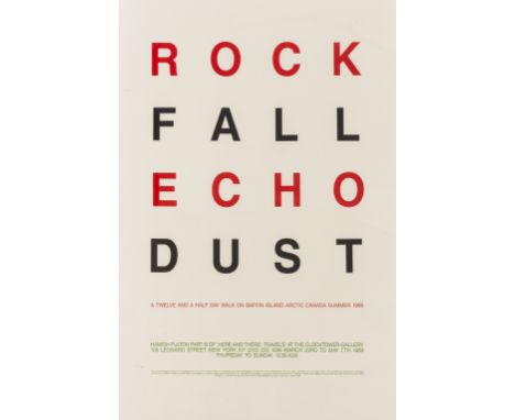 ** δ Hamish Fulton (b.1946)Rock Fall Echo DustOffset lithograph printed in colours, 1988, signed in pencil, one of only a few