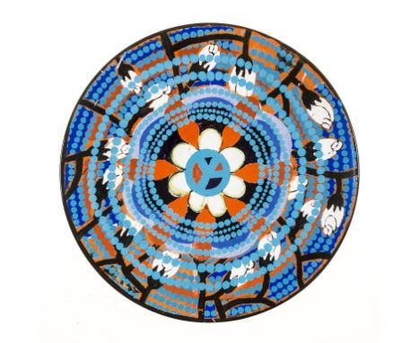 Beatriz Milhazes (b.1960)Love and PeaceCeramic, 2015, signed and numbered from the edition of 100 on the base, diameter 420mm