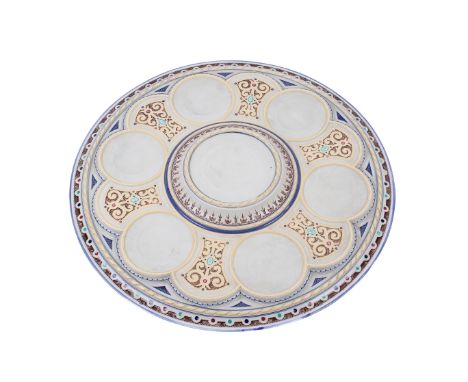 A Victorian ceramic oyster platter. Unbranded. Diameter 44cm