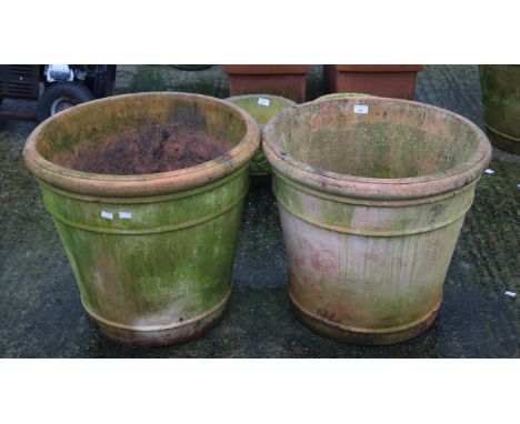 A pair of large ceramic garden pots. H53cm Max. diameter 59cm
