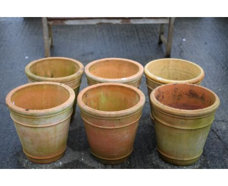 Set of six ceramic garden medium size pots. H39cm
