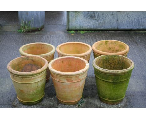 Set of six ceramic garden medium size pots. H39cm