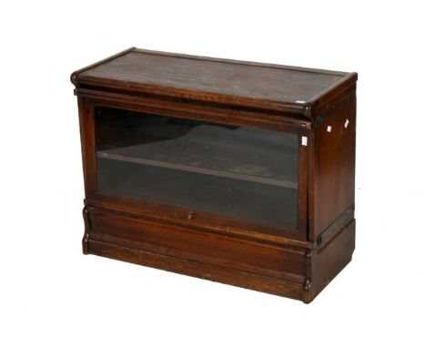 A vintage 'Globe Wernicke' style single sectional bookcase base. Glazed door opening to reveal a shelf. H65cm x W86cm x D38cm