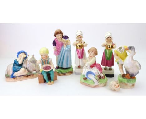 Six Royal Worcester figures from the Nursery Rhymes series, 1940-1959, modelled by Freda Doughty, comprising: 'Babes in the W