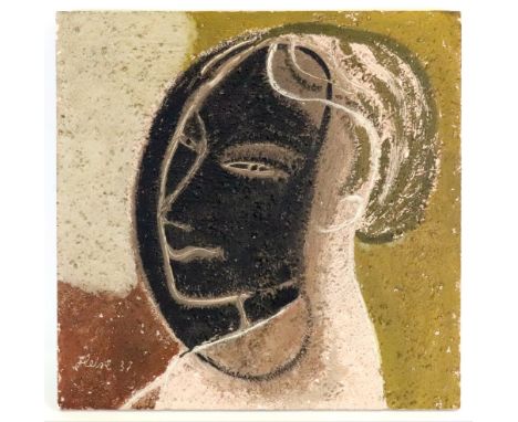 Hein Heckroth (German, 1901-1970) A portrait of Mary Shelley, signed and dated Hein 37' (lower left), mixed media on board, 4