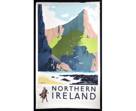 Vintage Poster; Reginald Montague Lander (British, b. 1913), Northern Ireland, The Amphitheatre Giants Causeway, circa 1950's