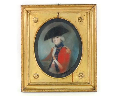 Follower of Hugh Douglas Hamilton (Irish, 1740-1808), Portrait of a boy in military uniform, pastel, 25cm x 20cm. Illustrated