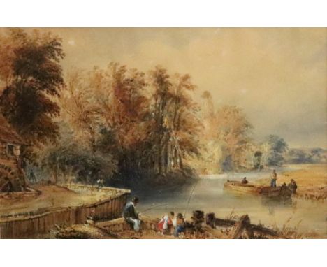 After John Constable, The Young Waltonians, watercolour heightened with white, 25.5 x 38cm.
