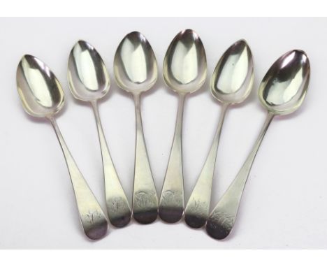 Six George III silver Old English pattern tablespoons, three, William Eaton, London 1804, two London 1815, makers mark unclea