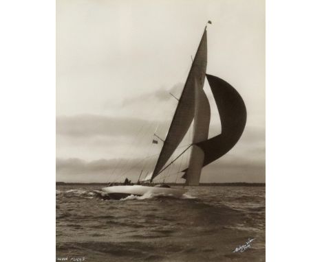Frank Beken (British, 1880-1970) - Beken &amp; Son of Cowes, White Heather racing at Cowes, signed, numbered and inscribed '1