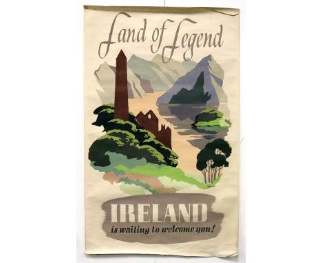 Vintage Poster; Muriel Brandt (Irish, 1909-1981) Land of Legend, Ireland Is Waiting To Welcome You, circa 1950's, lithograph 