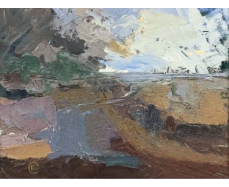 Kathleen Crow (British, b. 1920), Autumn, initialled 'K C' (lower left), oil on board, 14 x 19cm. May be subject to ARR