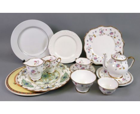 A set of ten Villeroy & Boch Foglia pattern 8" plates, seventeen Senator plates in two graduated sizes; Royal Standard Violet