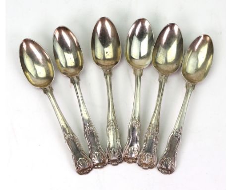 A set of four George III silver hourglass pattern teaspoons, Paul Storr, London 1815, double struck and a similar Victorian p