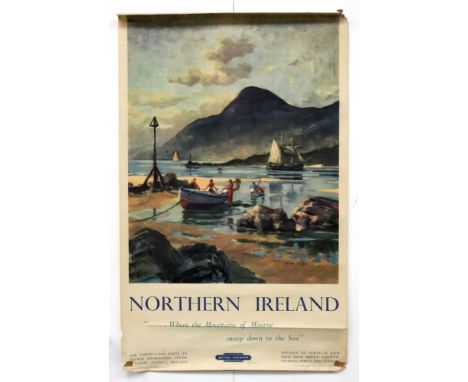 Vintage British Railways Poster; David Charles Cobb (British, 1921-2014) Northern Ireland, The Mountains of Mourne, 1954, lit