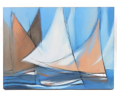 Michael J Praed (British, b. 1941), Sails 2000 No. 2, signed 'M J Praed' (lower left) and inscribed with title, date and arti