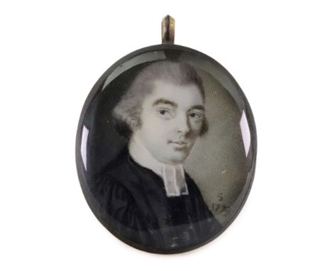 Attributed to William Singleton (British, died 1793), A portrait miniature of a clergyman, initialled and dated 'S, 1773' (lo
