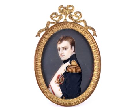 T Y Manussos (French, early 20th Century), A portrait miniature of Napoleon Bonaparte, signed 'T Y Manussos' (centre right), 