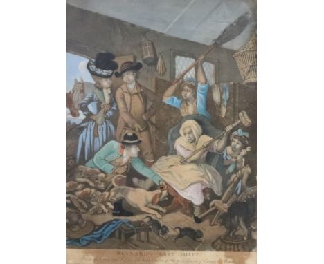 After John Collet, Reynolds Last Shirt, colour print, 32.5cm x 25cm, together with a colour print of Colonel Fitz-Bastard, 24
