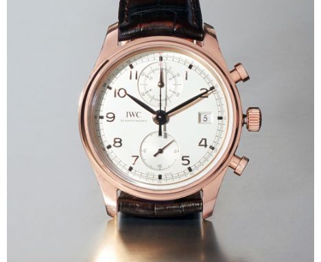 IWC Schaffhausen; A Portugieser Chronograph Classic 18ct rose/pink gold automatic gentleman's wristwatch, circa 2014, ref. 39