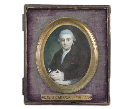 Taylor (British, 18th Century), A portrait miniature of David Garrick, faintly and indistinctly inscribed (lower right) and i