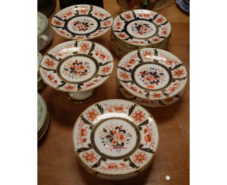 A Victorian Wileman part dessert service in the Japan pattern No. 3476   Condition Report / Extra Information  One comport wi