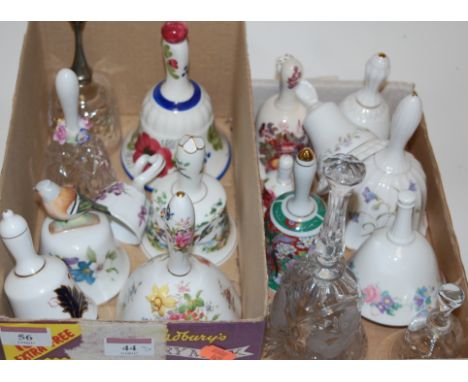 A small collection of assorted ornamental bells to include Mason's fruit pattern example, and Hammersley etc