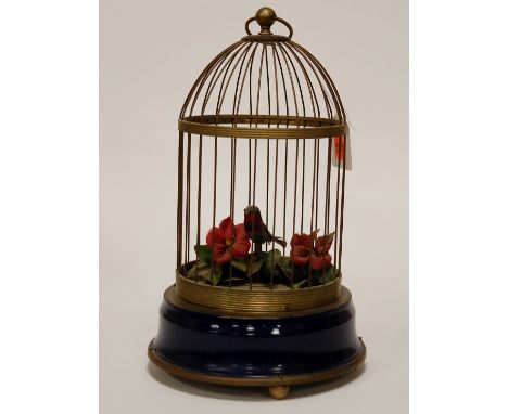 A reproduction bird in cage automaton, boxed   Condition Report / Extra Information  Clockwork example.In working order.No ap