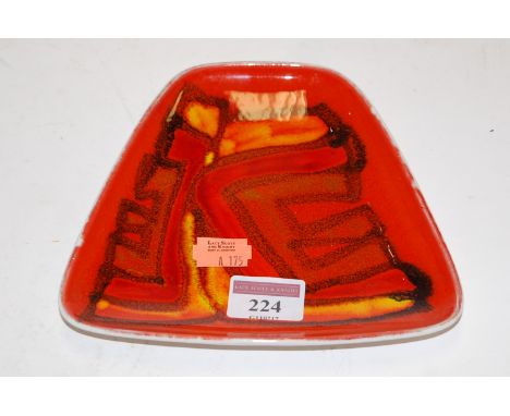 A small Poole Pottery Delphis dish, printed mark verso
