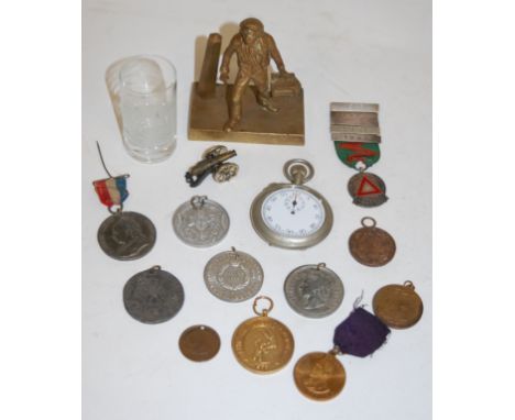 A WWII nickel cased open faced pocket watch having enamel dial and subsidiary seconds dial, stamped verso Court & Co, Mk II, 