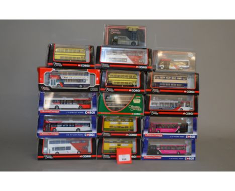 16 x Corgi Original Omnibus Company diecast model buses. Boxed, overall appear VG.