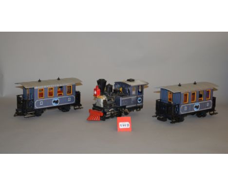 G Gauge. An unboxed Lehmann LGB 'The Big Train' Lake George & Boulder set comprising a Lake George locomotive and two carriag