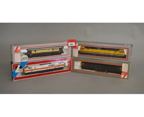 OO gauge. Four Lima locomotives: 204853A6 Class 47; 205040 Class 47 'Isambard Kingdom Brunel'; 205186A4 Class 73 'The Royal A