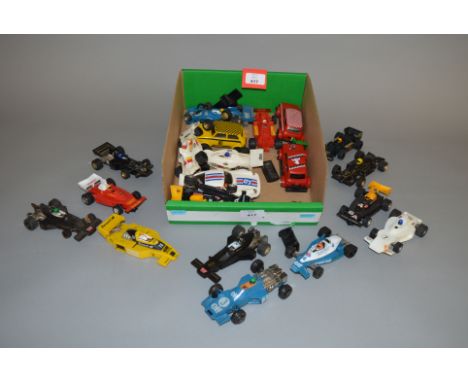 Good quantity of unboxed Scalextric cars mostly 70's and 80's examples varying conditions from P - VG Plus a few spare parts 