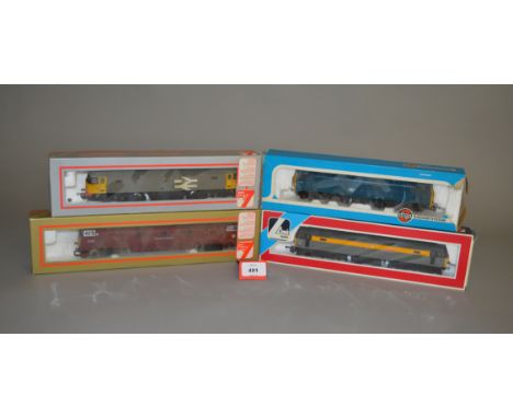 OO Gauge. Four Diesel Locomotives in mostly incorrect Lima boxes, including a Hornby D1062 'Western Courier' model, overall m