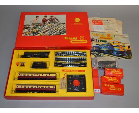 OO Gauge. A boxed Triang Railways R3.A Electric Train Set containing Princess Victoria '46205' locomotive BR black, tender an