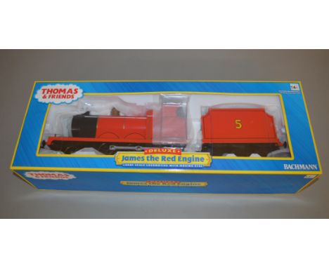 G gauge. Bachmann Thomas and Friends Deluxe James the Red Engine locomotive. Boxed and E. 