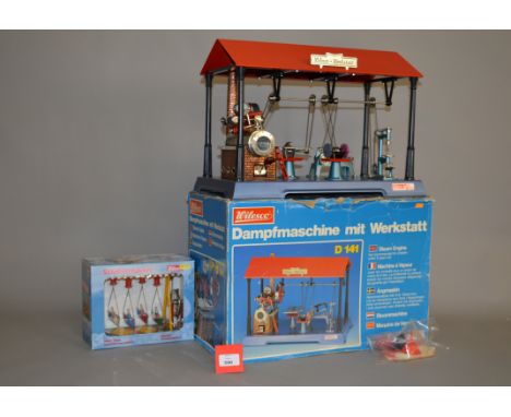 Wilesco D141 Steam Engine and Workshop, together with M77 Swing Boat. Boxed and G. (2)
