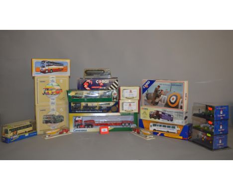 Seven boxed diecast models by Corgi, Lledo and others including a Cararama 1:50 scale truck model and three models from the '