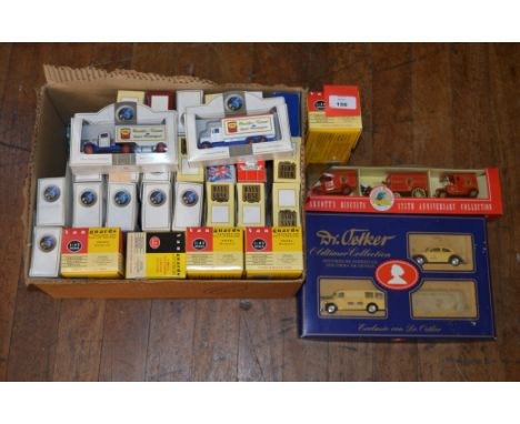Twenty four individually boxed Lledo Days Gone diecast models together with Arnott's Biscuits and  Dr Oetker Gift Sets, the l